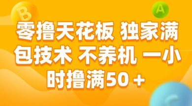 零撸天花板，独家满包技术 不养机 一小时撸满50+-E六资源