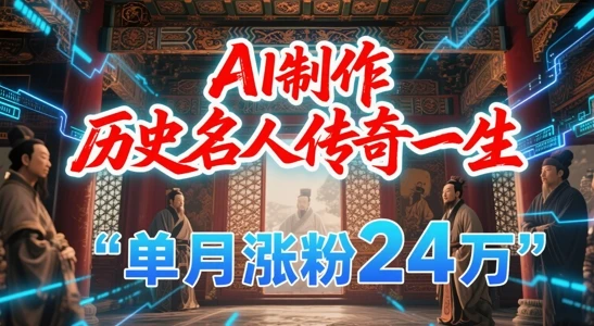 图片[1]-暴力起号！用AI制作历史名人传奇一生，单月涨粉24W，涨粉+变现赛道黑马来了-E六资源