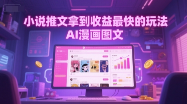 小说推文拿到收益最快的玩法，AI漫画图文-E六资源