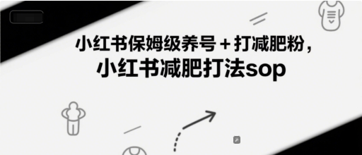 小红书保姆级养号+打减肥粉，小红书减肥打法sop-E六资源