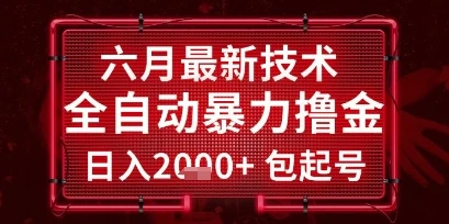 图片[1]-六月最新技术全自动暴力撸金，稳定日入2k+包起号，长期稳定-E六资源