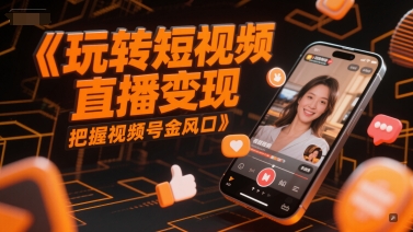 玩转短视频直播变现，把握视频号金风口-E六资源