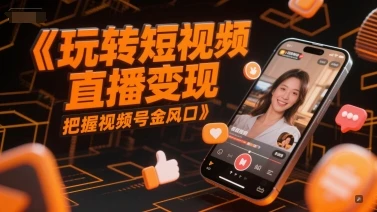 图片[1]-玩转短视频直播变现，把握视频号金风口-E六资源