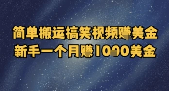 图片[1]-简单搬运搞笑视频挣美金，新手一个月入1k美金-E六资源