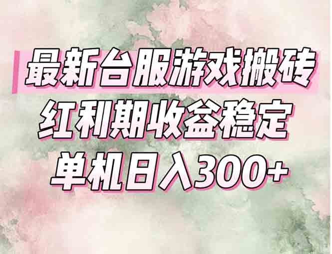 最新台服游戏搬砖，红利期收益高稳定，操作简单，小白闭眼入。-E六资源