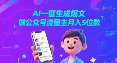 图片[1]-AI一键生成爆文，做公众号流量主月入5位数-E六资源