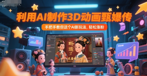 利用AI制作3D动画甄嬛传，流量爆了，手把手教你这个AI新玩法，轻松涨粉-E六资源