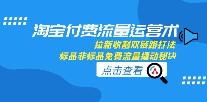 图片[1]-淘宝付费流量运营术，拉新收割双链路打法，标品非标品免费流量撬动秘诀-E六资源