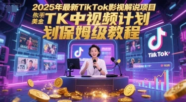图片[1]-2025年最新TikTok影视解说项目，新手也能挣美金，TK中视频计划保姆级教程-E六资源