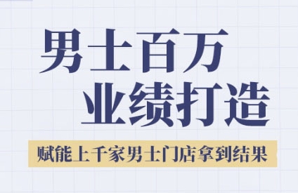 2025男士美业百万业绩打造，赋能上千家男士门店拿到结果-E六资源