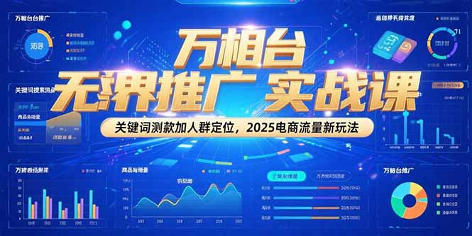 万相台无界推广实战课，关键词测款加人群定位，2025电商流量新玩法-E六资源
