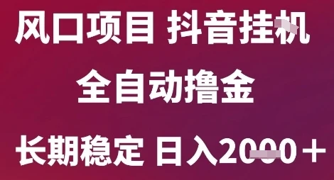 图片[1]-风口项目，六月最新玩法抖音无人挂G，全自动撸金，长期稳定 日入2k+-E六资源
