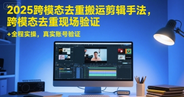 2025跨模态去重搬运剪辑手法，跨模态去重现场验证 +全程实操，真实账号验证-E六资源