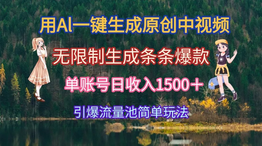 图片[1]-用Al一键生成原创中视频，无限制生成条条爆款，单账号日收入1500＋引爆…-E六资源