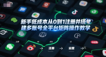 新手低成本从0到1注册并搭建多账号全平台矩阵操作教学，手机号-邮箱-IP-工具-E六资源