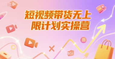 短视频带货无上限计划实操营，新人短视频带货工具流养号破播文案运营篇课程-E六资源