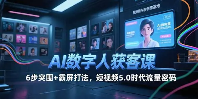 图片[1]-AI数字人获客课，6步突围+霸屏打法，短视频5.0时代流量密码-E六资源