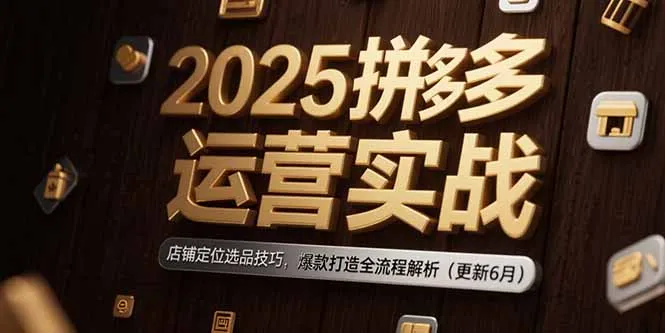 图片[1]-2025拼多多运营实战：店铺定位选品技巧，爆款打造全流程解析（更新6月）-E六资源