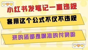 图片[1]-小红书发笔记一直违规，套用这个公式不仅不违规，来的还都是精准的付费粉-E六资源