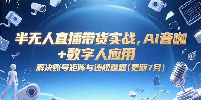 图片[1]-半无人直播带货实战，AI音咖+数字人应用 解决账号矩阵与违规难题(更新7月)-E六资源