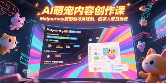 图片[1]-AI萌宠内容创作课，Midjourney制图到可灵视频，数字人带货玩法-E六资源