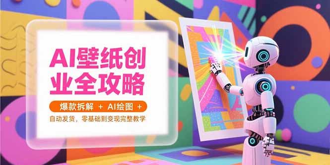 AI壁纸创业全攻略，爆款拆解+AI绘图+自动发货，零基础到变现完整教学-E六资源