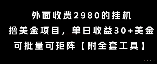图片[1]-外面收费2980的挂G撸美金项目，单日收益30+美金，可批量可矩阵-E六资源