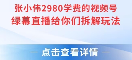 张小伟2980付费额视频号绿幕直播给你们拆解玩法-E六资源