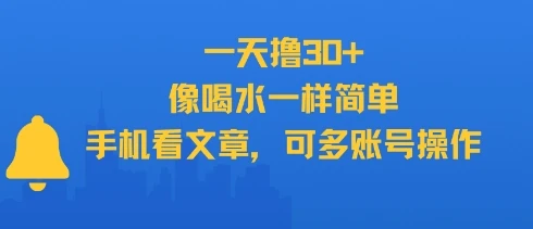 图片[1]-一天撸30+，像喝水一样简单，手机看文章，可多账号操作-E六资源