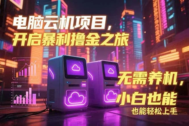 图片[1]-电脑云机项目 暴力撸金玩法，不需要养机 配置没有要求 单机100个窗口一…-E六资源
