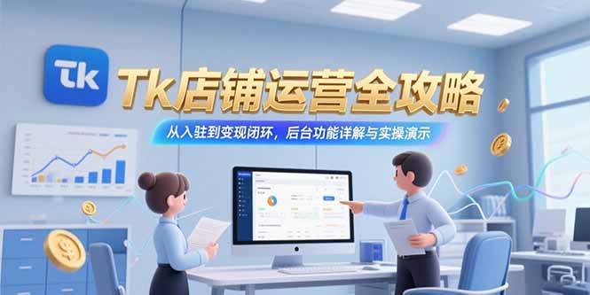 Tk店铺运营全攻略，从入驻到变现闭环，后台功能详解与实操演示-E六资源