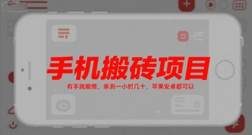 图片[1]-手机搬砖项目，有手就能做，亲测一小时几十，苹果安卓都可以-E六资源