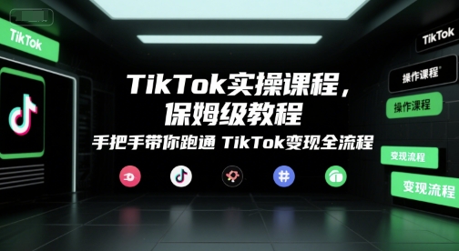 TikTok实操课程，保姆级教程，手把手带你跑通TikTok变现全流程-E六资源