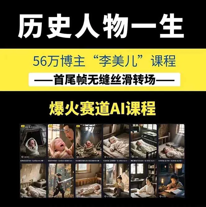 图片[2]-AI历史人物赛道课程，2个月涨粉56万，含伙伴计划与收徒运营策略-E六资源