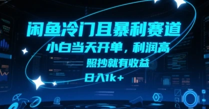 图片[1]-闲鱼冷门且暴利赛道，小白当天开单，利润高，照抄就有收益，日入1k+-E六资源