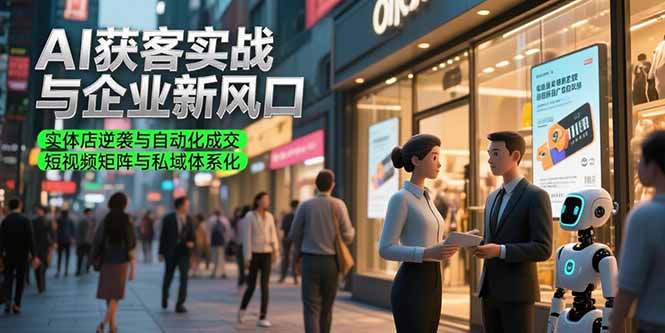 AI获客实战与企业新风口，实体店逆袭与自动化成交 短视频矩阵与私域体系化-E六资源