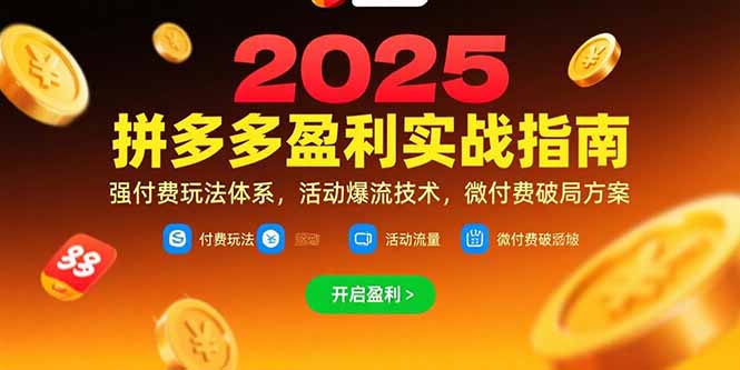 拼多多盈利实战指南，强付费玩法，活动爆流技术，微付费破局方案(更新7月)-E六资源