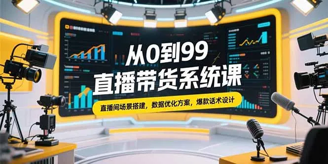 图片[1]-从0到99直播带货系统课，直播间场景搭建，数据优化方案，爆款话术设计-E六资源