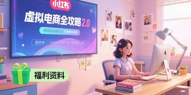 图片[1]-虚拟电商全攻略2.0，开店选品实操流程，账号定位、货源发布、笔记发布技巧-E六资源