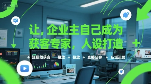 图片[1]-让企业主自己成为获客专家，人设打造+短视频获客+投放+直播获客+私域运营-E六资源