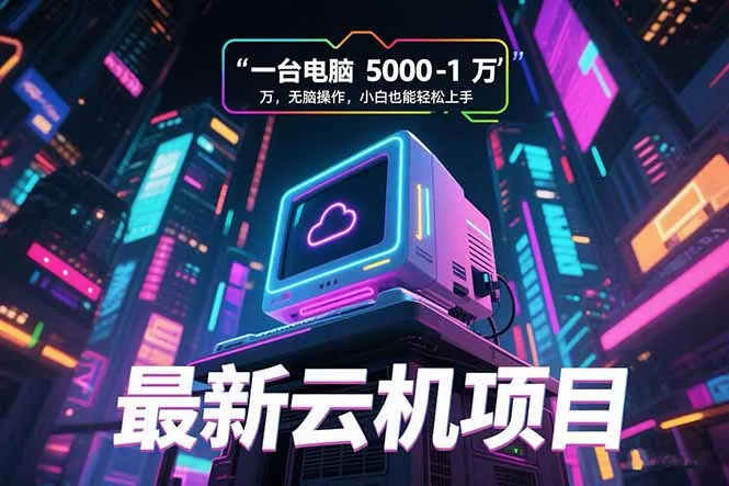 图片[1]-最新云机项目 一台电脑5000到10000 无脑操作小白也能轻松上手-E六资源