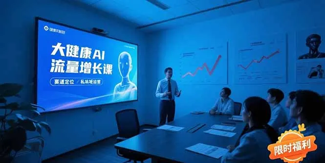 图片[1]-大健康AI流量增长课8.0，赛道定位方法论，AI数字人内容生产，私域转化运营-E六资源