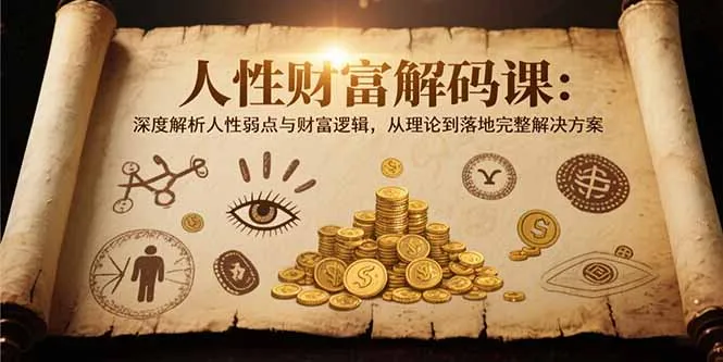 图片[1]-人性财富解码课6.0：深度解析人性弱点与财富逻辑，理论到落地完整解决方案-E六资源