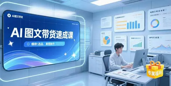 图片[1]-AI图文带货速成课，养号引流秘籍，爆款选品策略，美图制作全流程-E六资源