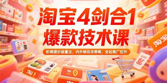图片[1]-淘宝4剑合1爆款技术课73期：阶梯提价破量法，内外销双改策略 全站推广拉升-E六资源