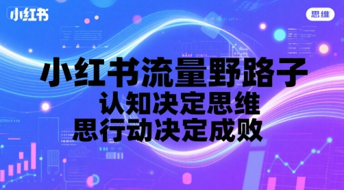 小红书流量野路子，认知决定思维，思维决定行动，行动决定成败-E六资源