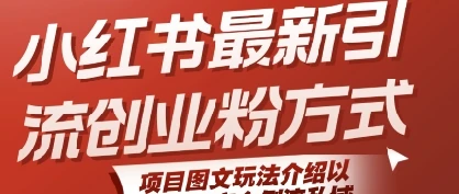 图片[1]-小红书最新引流创业粉方式，项目图文玩法介绍以及如何安全倒流私域-E六资源