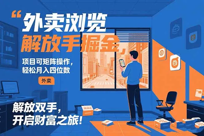 图片[1]-外卖浏览掘金项目 可矩阵操作 轻松日入500+-E六资源