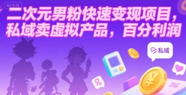 图片[1]-二次元男粉快速变现项目，私域卖虚拟产品，百分利润-E六资源