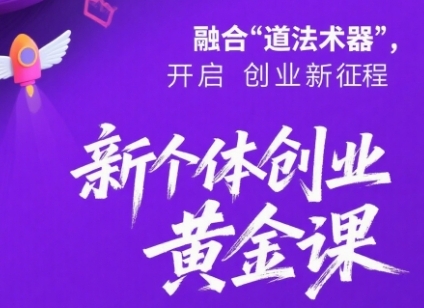 新个体创业黄金课：道法术器四维抢占2025红利-E六资源